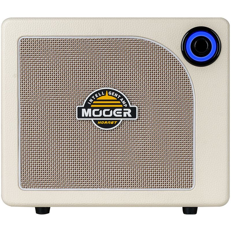 Foto van Mooer hornet 15i white 15 watt modeling gitaarversterker