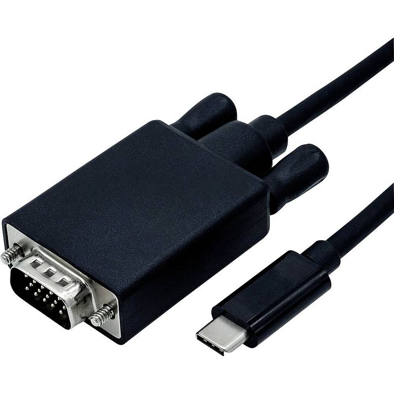 Foto van Roline 11.04.5820 adapter [1x usb-c stekker - 1x vga-stekker] zwart 1.00 m