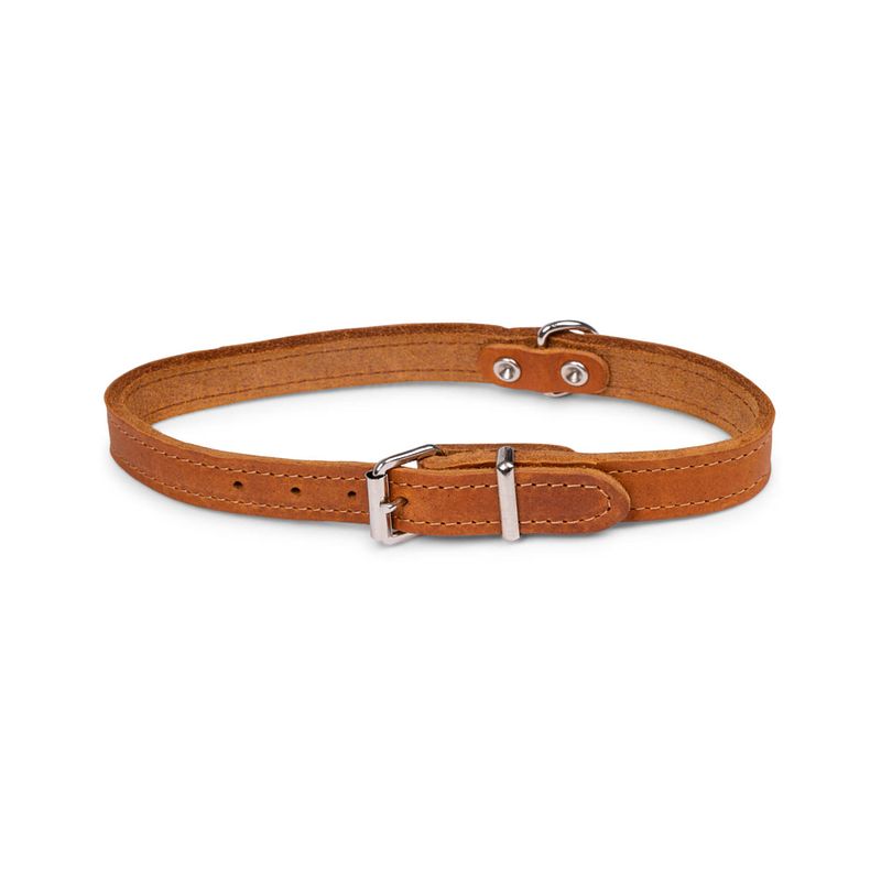 Foto van Dierenbenodigdheden vadigran halsband hond geolied leder cognac 47cmx18mm m-l