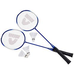 Foto van Donnay badmintonset blauw 6-delig 67 cm - badmintonsets