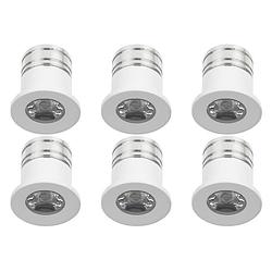 Foto van Led veranda spot verlichting 6 pack - 3w - natuurlijk wit 4000k - inbouw - rond - mat wit - aluminium - ø31mm