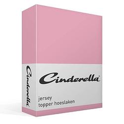 Foto van Cinderella jersey topper hoeslaken - 100% gebreide jersey katoen - 1-persoons (80/90x200/210 cm) - candy