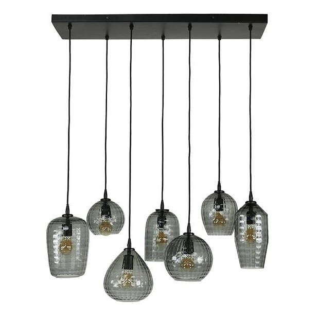 Foto van Industriële hanglamp gaby 7-lichts glas