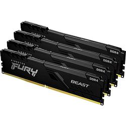 Foto van Kingston fury beast werkgeheugenset voor pc ddr4 32 gb 4 x 8 gb 3200 mhz 288-pins dimm cl16 kf432c16bbk4/32