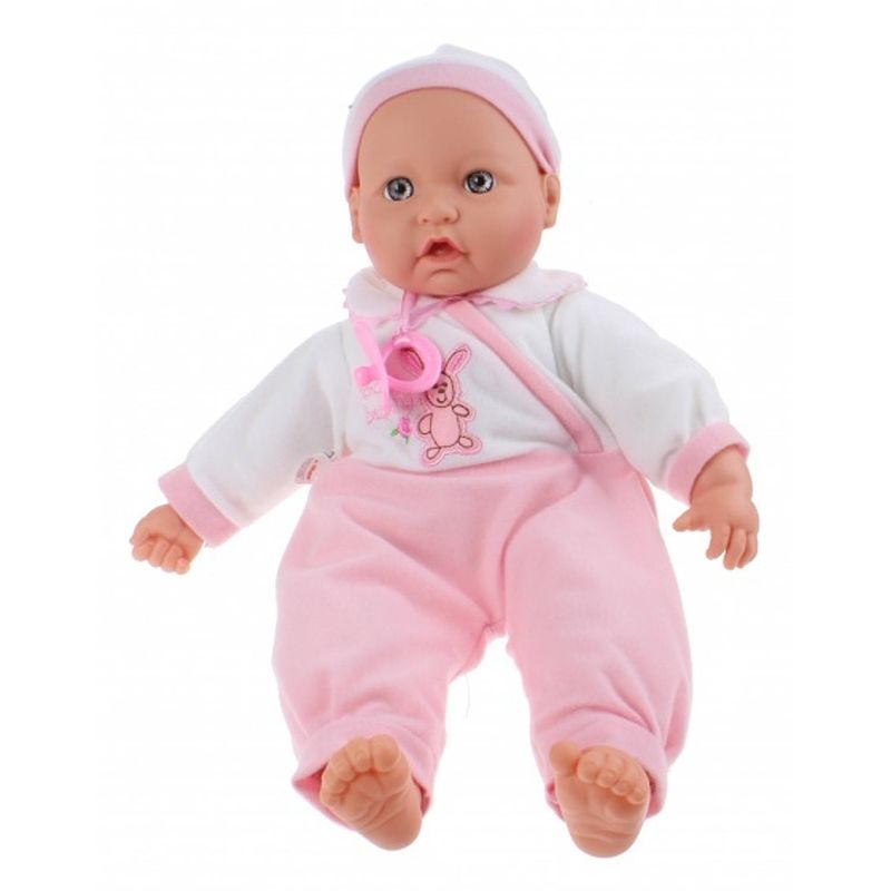 Foto van Toi-toys babypop baby cute 40 cm 3-delig konijn roze