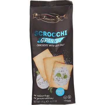 Foto van Laurieri scrocchi grande crackers with sea salt 175g bij jumbo