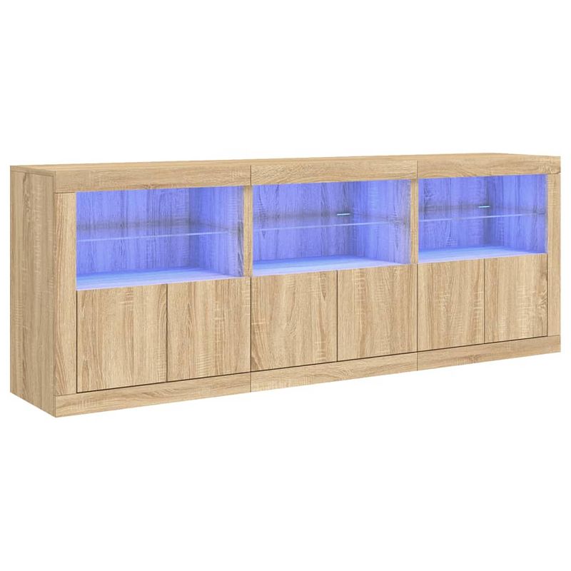 Foto van Vidaxl dressoir met led-verlichting 181,5x37x67 cm sonoma eikenkleurig