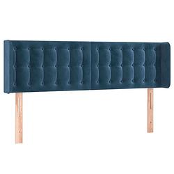 Foto van The living store hoofdbord - bedmeubilair - 147 x 16 x 78/88 cm - fluweel - donkerblauw