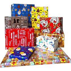 Foto van Sinterklaaspapier inpakpapier sinterklaas cadeaupapier assortiment - 300 x 70 cm - 7 rollen