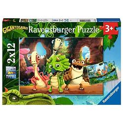 Foto van Puzzels 2x12 p - de kleine groep dinosaurussen / gigantosaurus