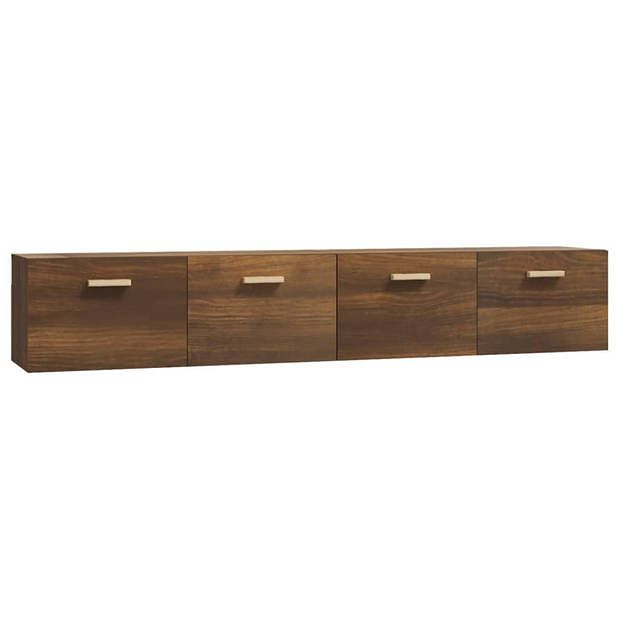 Foto van Vidaxl wandkasten 2 st 100x36,5x35 cm bewerkt hout bruineikenkleurig