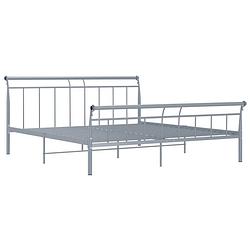 Foto van The living store metalen bedframe - grijs 208x186x90 cm - massieve constructie van gepoedercoat metaal