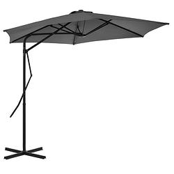 Foto van The living store parasol antraciet 300x230 cm met kruisvoet - uv-beschermend polyester