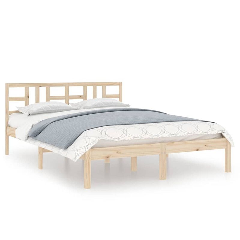 Foto van The living store bedframe - grenenhout - multiplex lattenbodem - 195.5 x 125.5 x 31 cm - 120 x 190 cm (4ft small