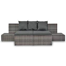 Foto van Infiori 4-delige loungeset met kussens poly rattan grijs