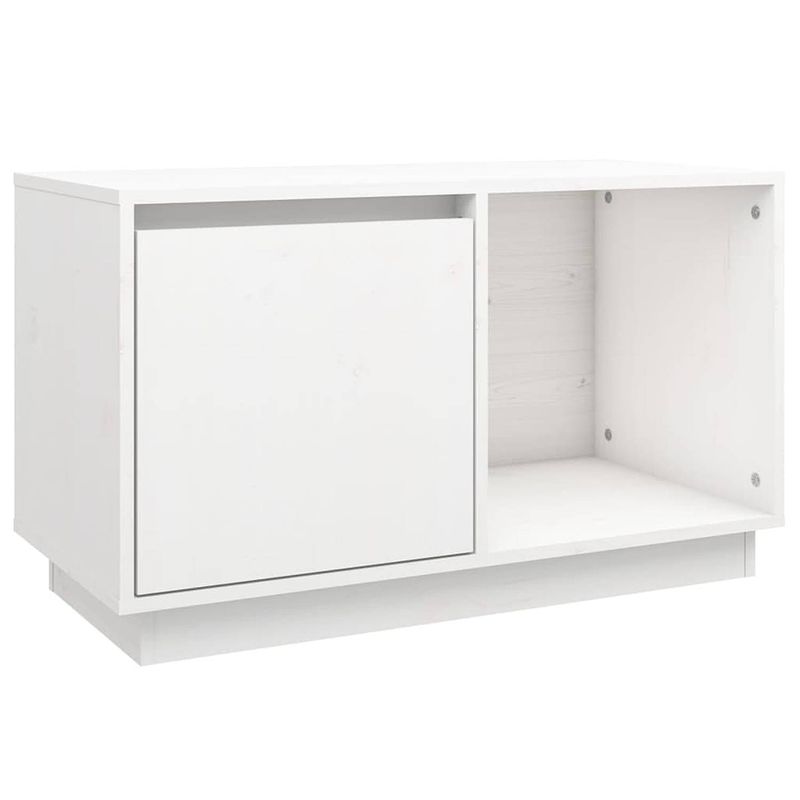 Foto van Vidaxl tv-meubel 74x35x44 cm massief grenenhout wit