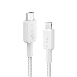 Foto van Anker 322 usb-c to lightning cable (6ft braided) kabel wit