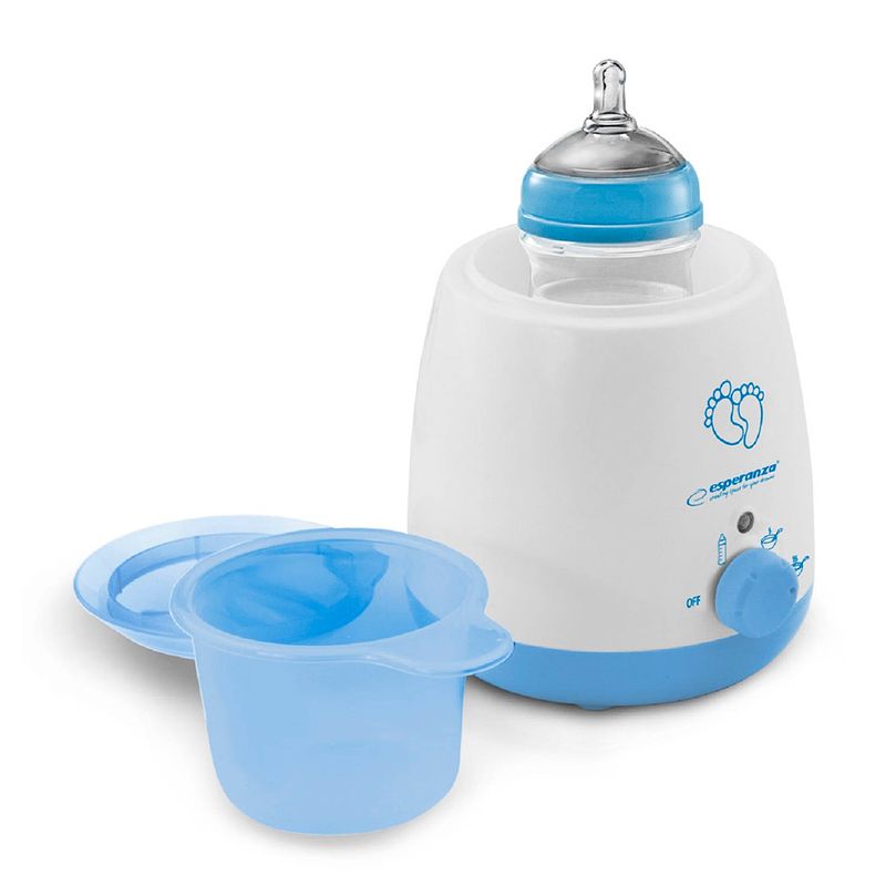 Foto van Esperanza ekb002 flessenwarmer - voor iedere babyfles - wit/blauw