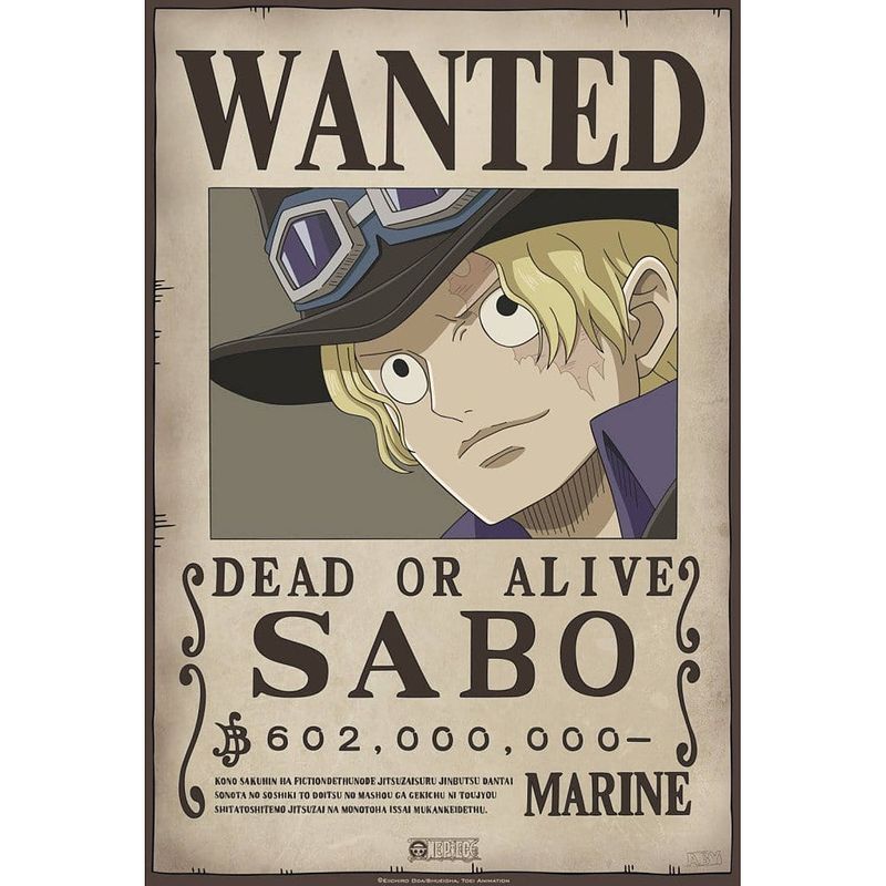 Foto van Abystyle one piece wanted sabo poster 35x52cm