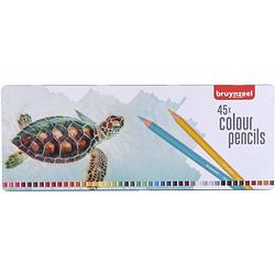 Foto van Bruynzeel kleurpotloden schildpad hout 45 stuks