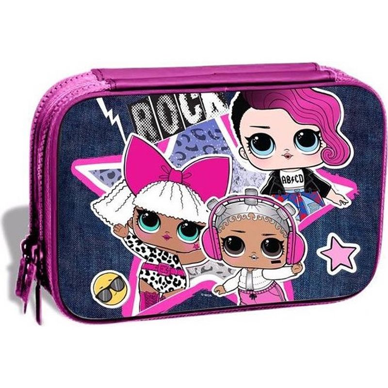 Foto van L.o.l. surprise etui meisjes 20 cm polyester roze/navy 30-delig