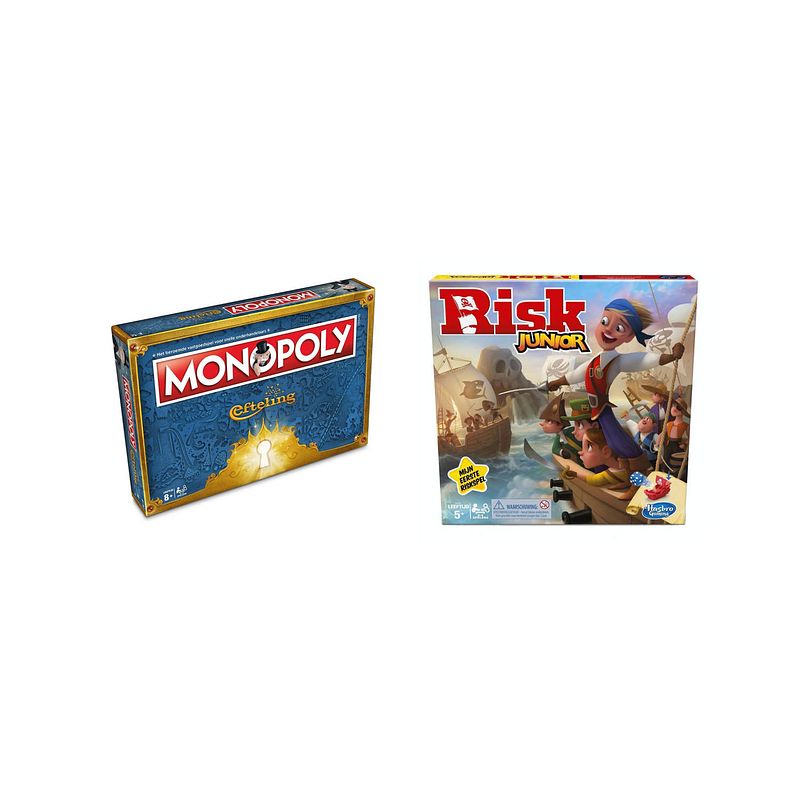 Foto van Spellenset - bordspel - 2 stuks - monopoly efteling & risk junior