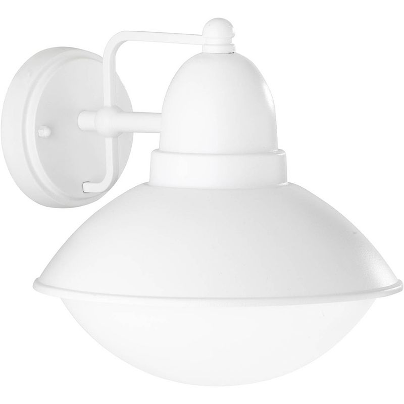 Foto van Led tuinverlichting - tuinlamp - trion amira - wand - e27 fitting - mat wit - aluminium