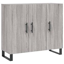 Foto van Vidaxl dressoir 90x34x80 cm bewerkt hout grijs sonoma eikenkleurig