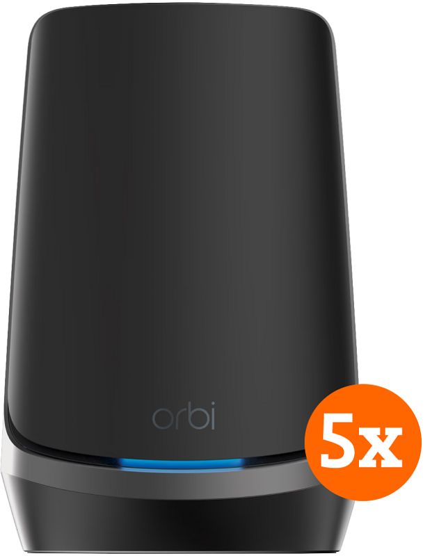 Foto van Netgear orbi rbke963 mesh wifi 6e zwart (5-pack)