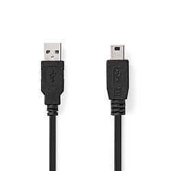 Foto van Nedis usb-kabel - zwart - 2.00 m