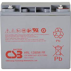 Foto van Csb battery hrl 1280w high-rate longlife loodaccu 12 v 20 ah loodvlies (agm) (b x h x d) 181 x 167 x 76 mm m5-schroefaansluiting onderhoudsvrij, geringe