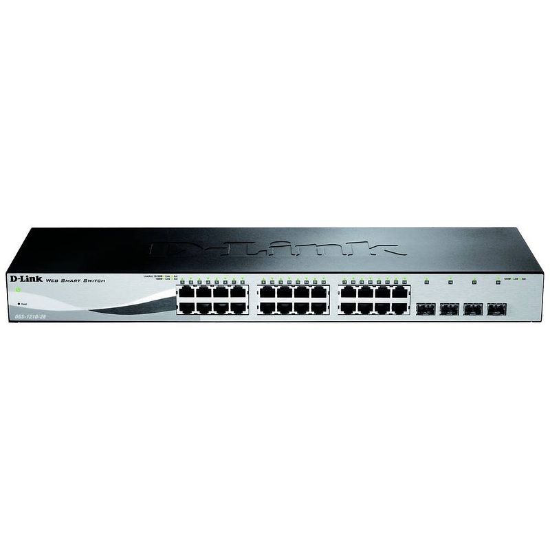 Foto van D-link dgs-1210-28/e netwerk switch rj45/sfp 24 + 4 poorten 56 gbit/s