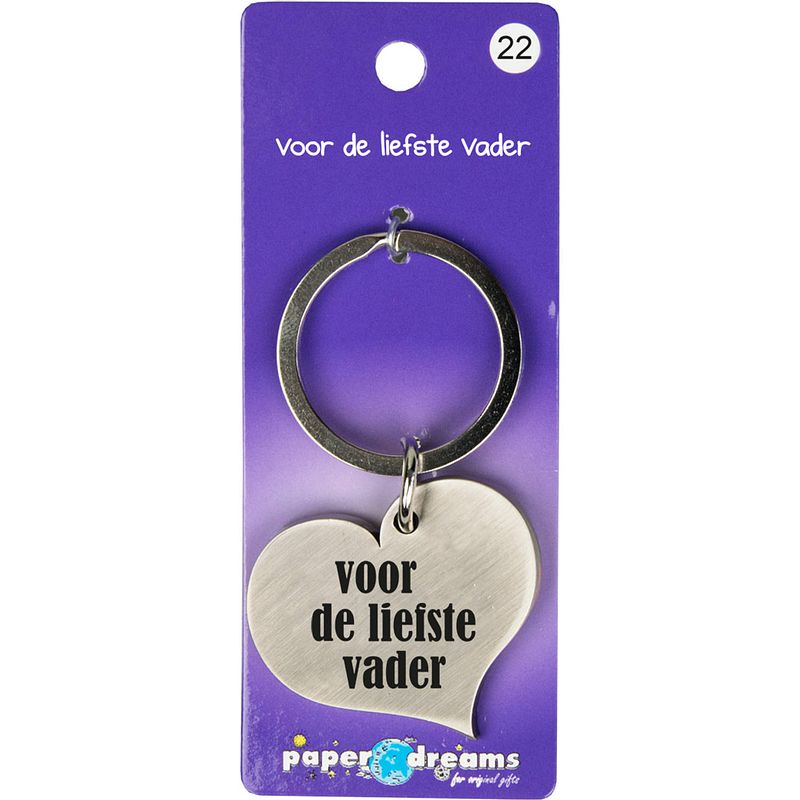 Foto van Paper dreams sleutelhanger liefste vader 10 x 4 cm ijzer zilver