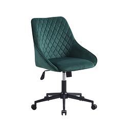 Foto van Dimehouse industriële bureaustoel emily - groen - draaibaar - velvet stof