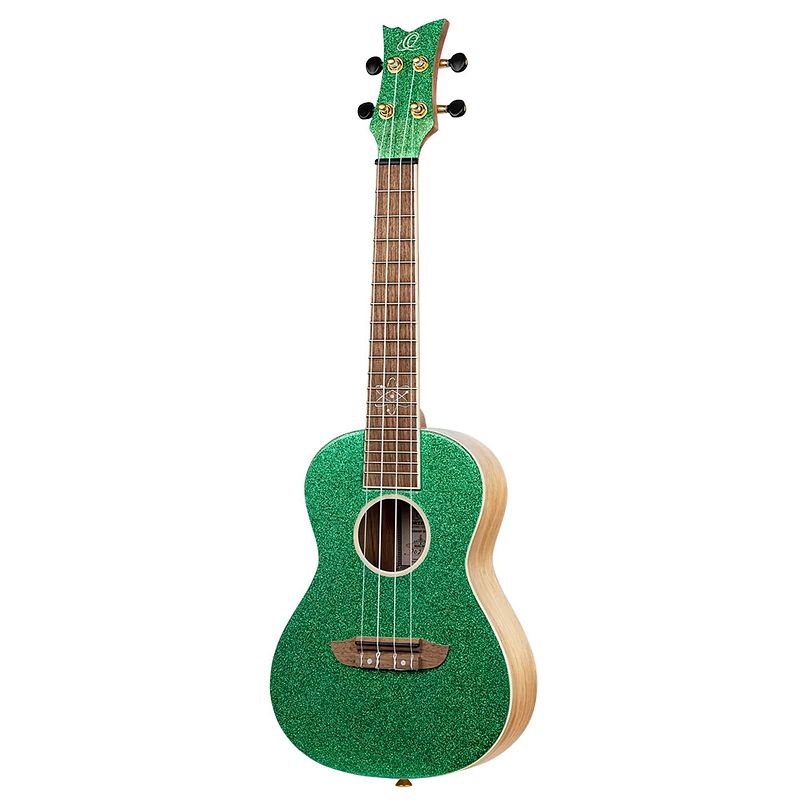 Foto van Ortega ruel-mgr element series concert size ukulele metallic green concert ukelele met gigbag