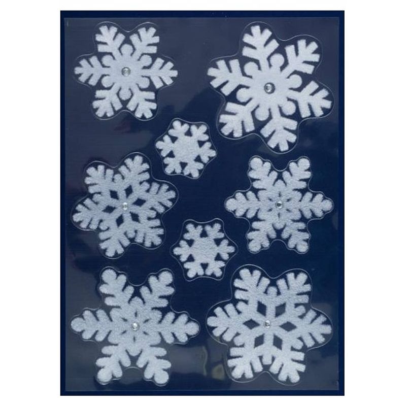 Foto van Peha stickerset sneeuwvlokken 29,5 x 40 cm wit 8-delig