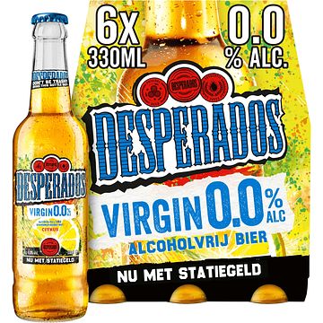 Foto van Desperados virgin 0.0 bier fles 6x330ml bij jumbo