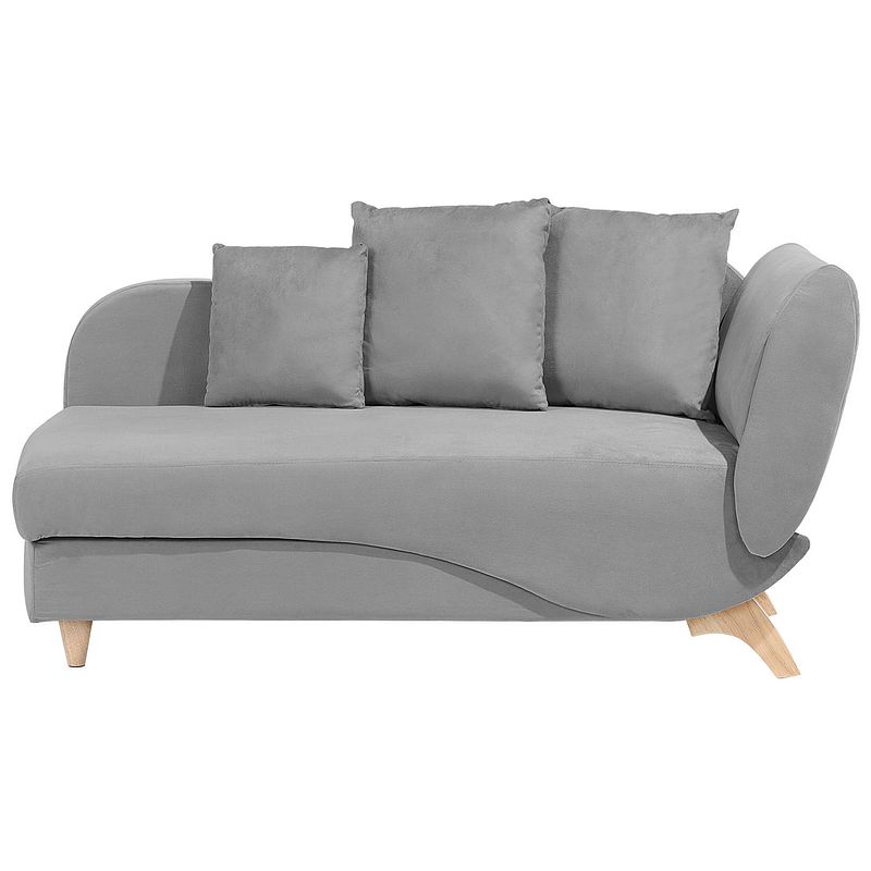 Foto van Beliani meri - chaise longue-grijs-fluweel