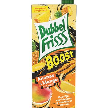 Foto van Dubbelfrisss boost drank ananas & mango met appel 1, 5l bij jumbo