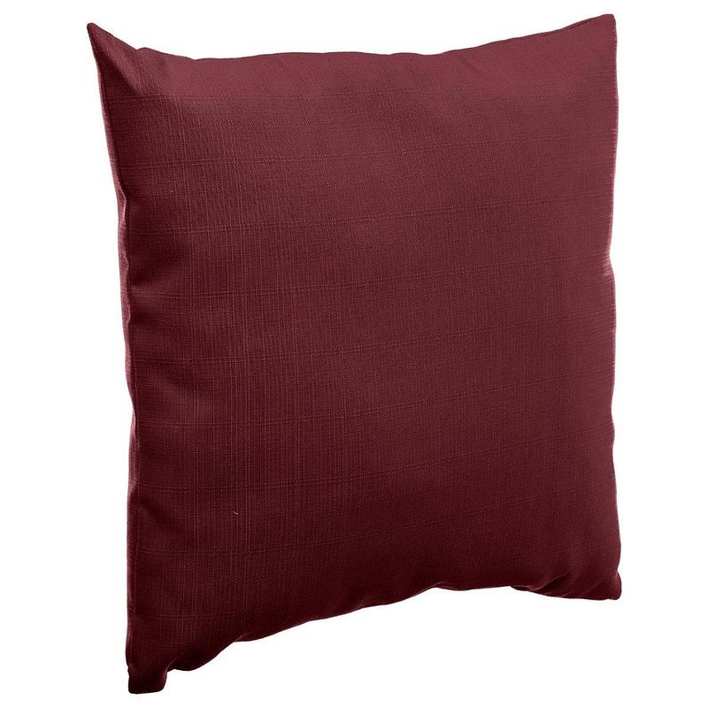 Foto van Bank/sier/tuin kussens voor binnen en buiten in de kleur bordeaux rood 40 x 40 x 10 cm - tuinstoelkussens