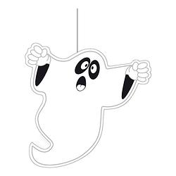 Foto van Halloween thema hangende spook/geest decoratie wit 30 cm - hangdecoratie