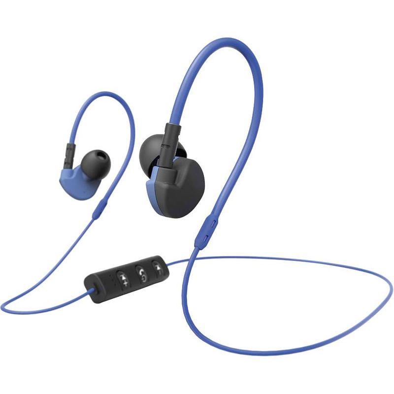 Foto van Hama active bt in ear oordopjes bluetooth sport blauw headset, volumeregeling, bestand tegen zweet