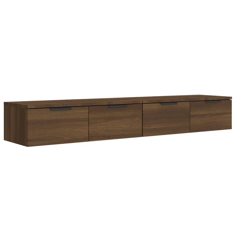 Foto van Vidaxl wandkasten 2 st 68x30x20 cm bewerkt hout bruineikenkleurig