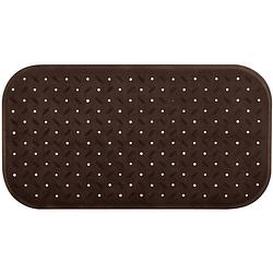 Foto van Msv douche/bad anti-slip mat badkamer - rubber - bruin - 36 x 65 cm - badmatjes