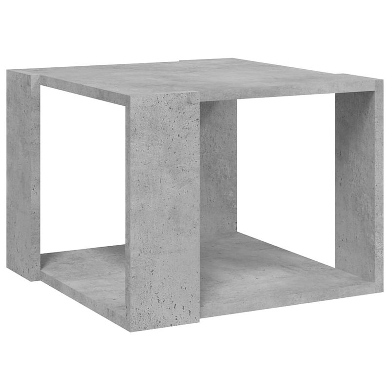 Foto van The living store praktische woonkamertafel - 40 x 40 x 30 cm - bewerkt hout - betongrijs