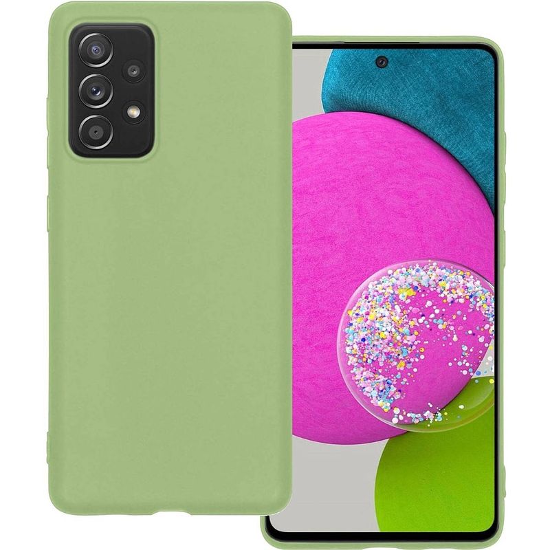 Foto van Basey samsung galaxy a52 hoesje siliconen hoes case cover samsung galaxy a52-groen