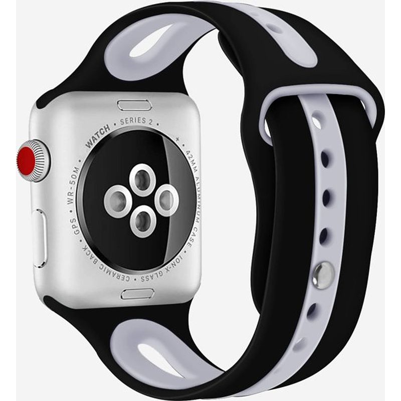 Foto van Smartphoneclip - bandje zwart grijs - voor apple watch 42-44mm