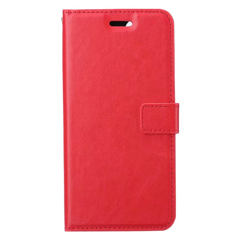 Foto van Basey apple iphone 14 plus hoesje book case kunstleer cover hoes - rood