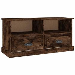 Foto van The living store tv-meubel - tv-meubels 93x35.5x45cm - gerookt eiken