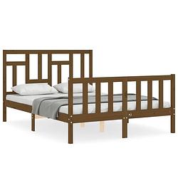 Foto van The living store bedframe - grenenhout - honingbruin - 205.5 x 145.5 x 100 cm